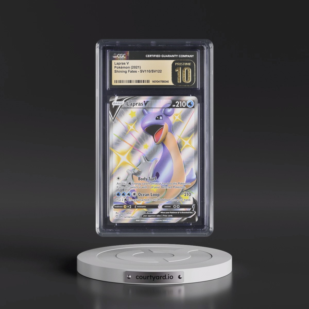 2021 Shining Fates #SV110/SV122 Lapras V - Shiny Vault Holo (CGC 10 PRISTINE)