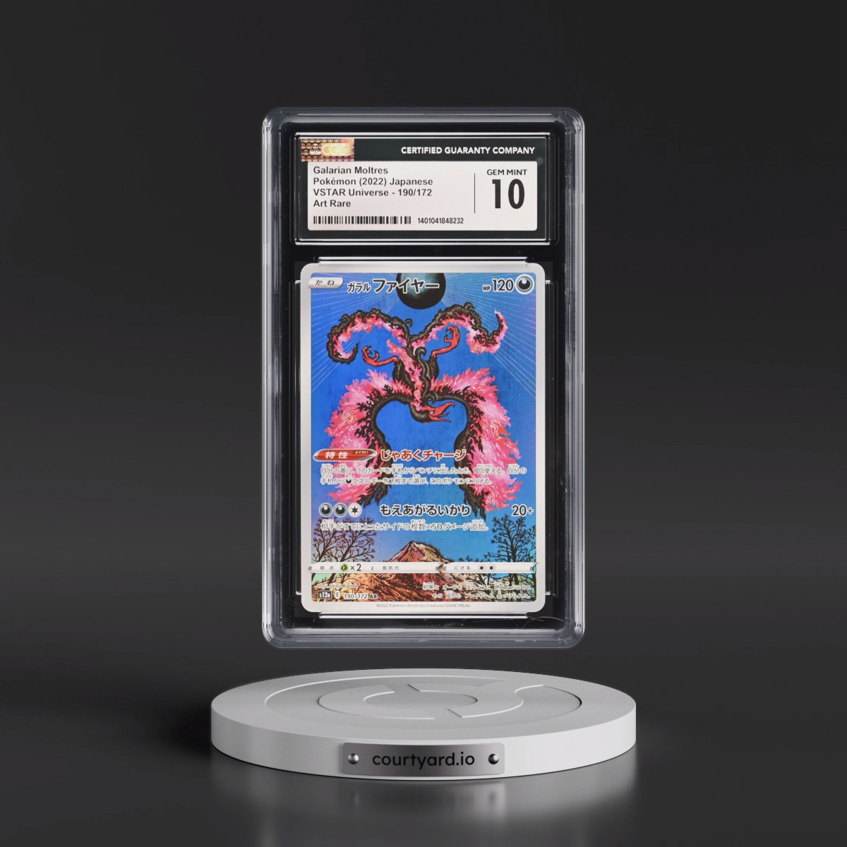 2022 VSTAR Universe #190/172 Galarian Moltres - Art Rare Holo (CGC 10 GEM MINT)