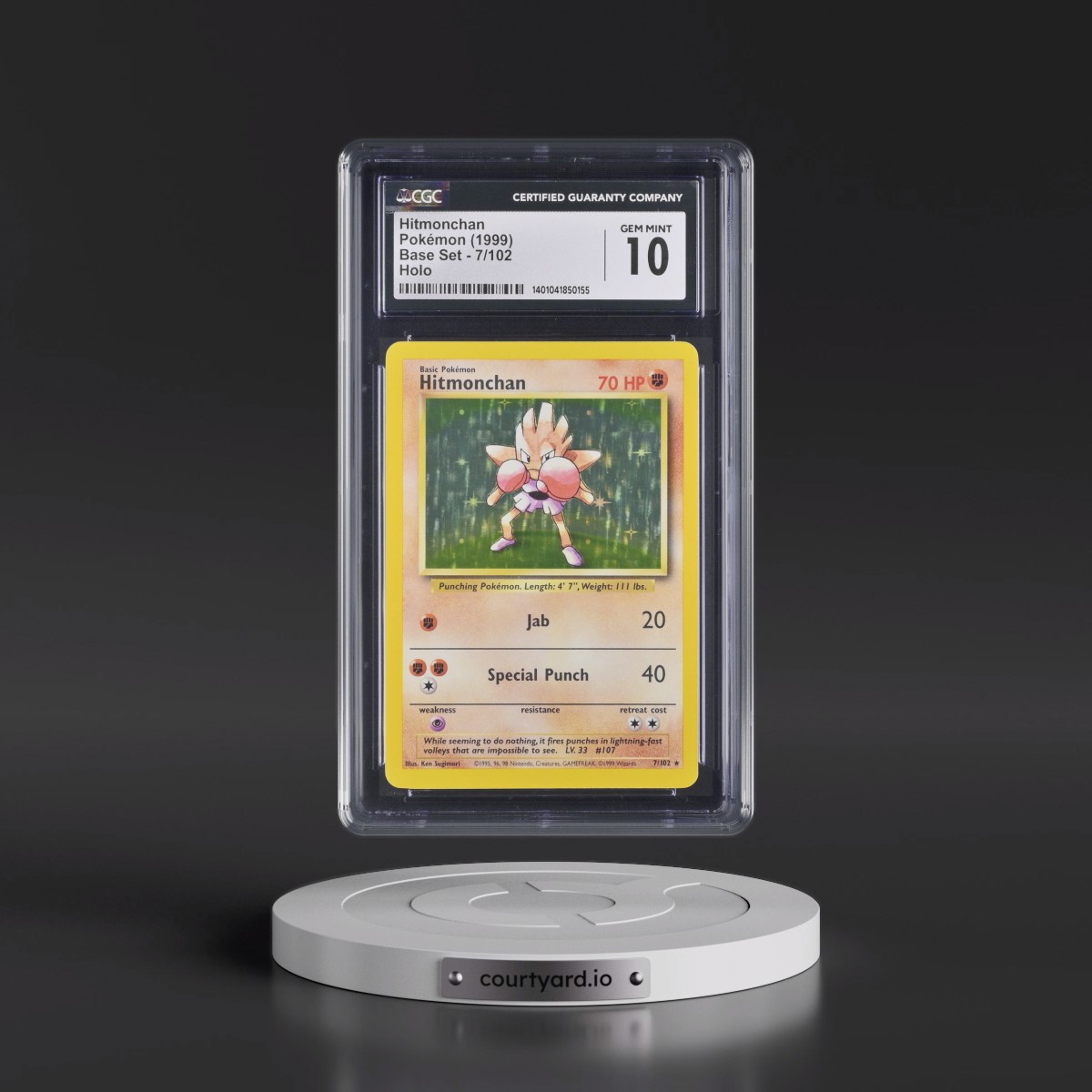 1999 Base Set #7/102 Hitmonchan - Holo (CGC 10 GEM MINT)