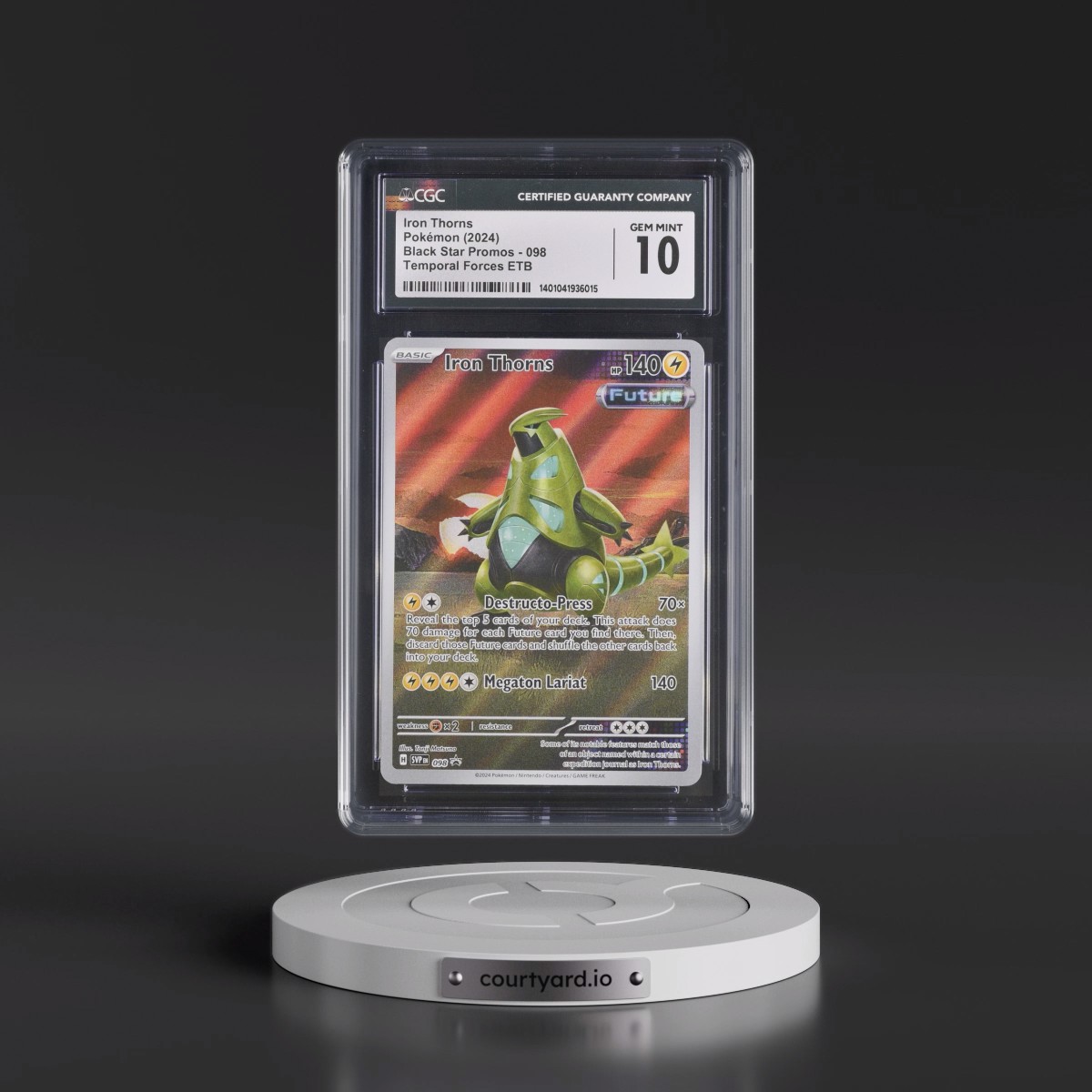 2023 Black Star Promos - Scarlet & Violet SVP EN #098 Iron Thorns - Temporal Forces Elite Trainer Box (Holo) (CGC 10 GEM MINT)