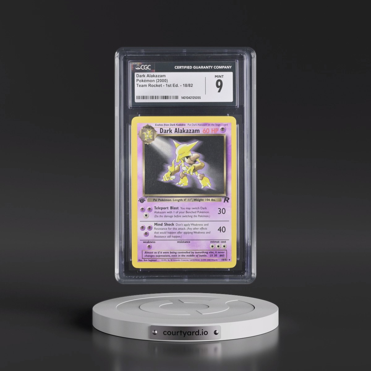 2000 Team Rocket #18/82 Dark Alakazam - 1st Edition 1st Edition (CGC 9 MINT)