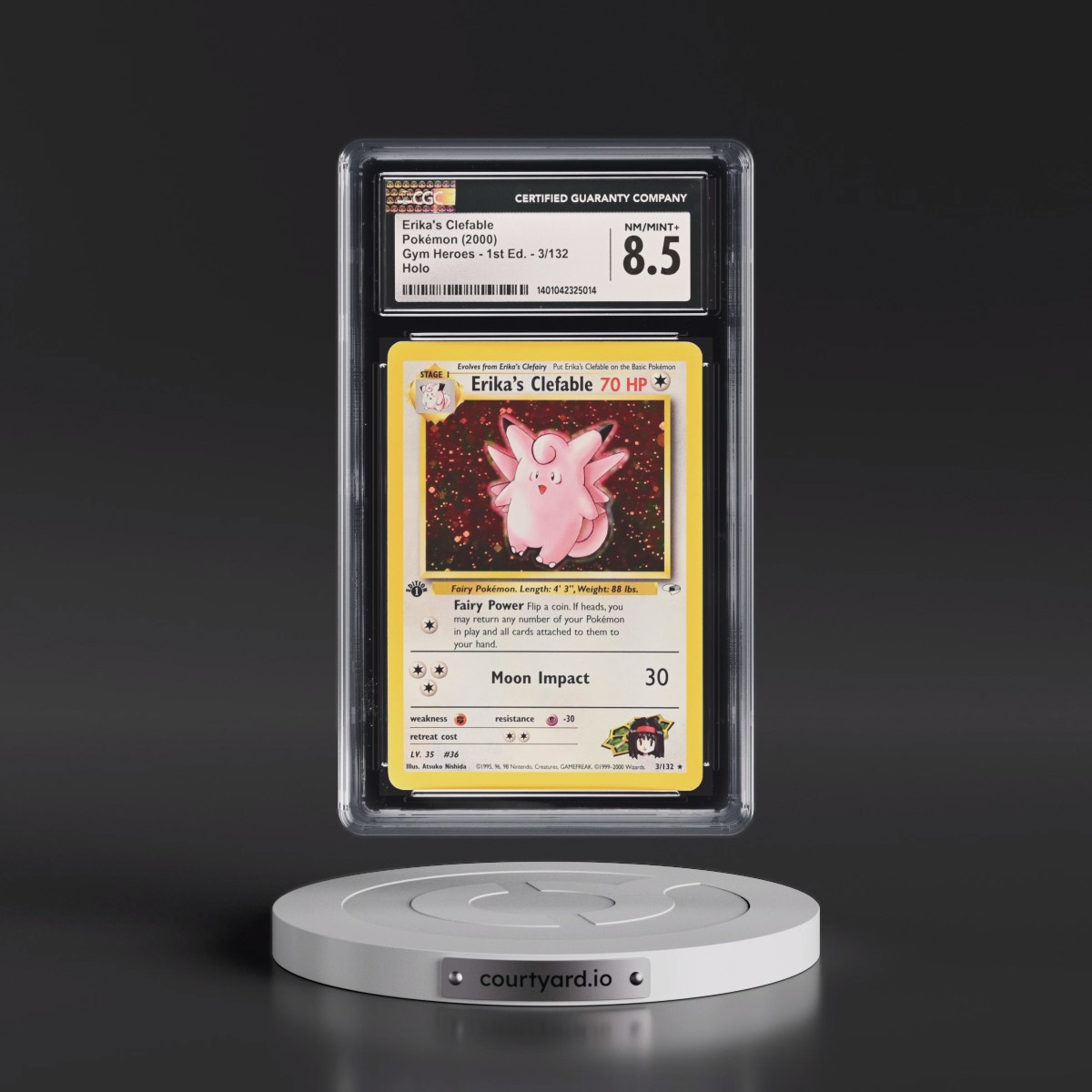 2000 Gym Heroes #3/132 Erika's Clefable - 1st Edition Holo (CGC 8.5 NM-MT+)