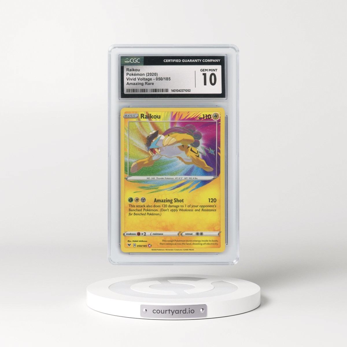 2020 Vivid Voltage #050 Raikou - Amazing Rare (CGC 10 GEM MINT)