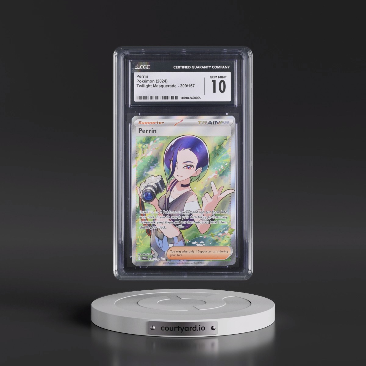 2024 Twilight Masquerade - TWM EN #209/167 Perrin - Ultra Rare Holo (CGC 10 GEM MINT)