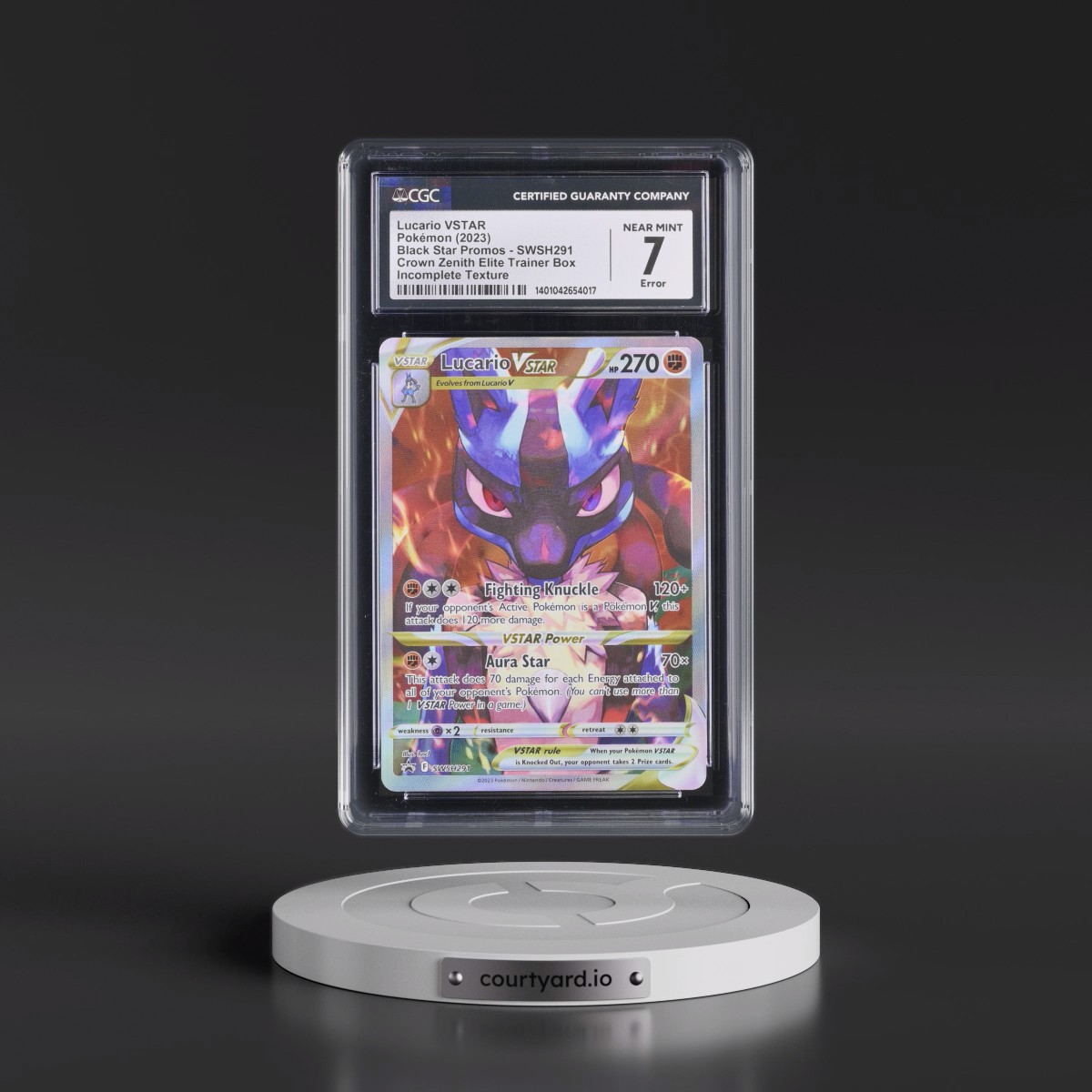 2017 Black Star Promos - Sword & Shield #SWSH291 Lucario VSTAR - Crown Zenith Elite Trainer Box (Holo) (CGC 7 NM)