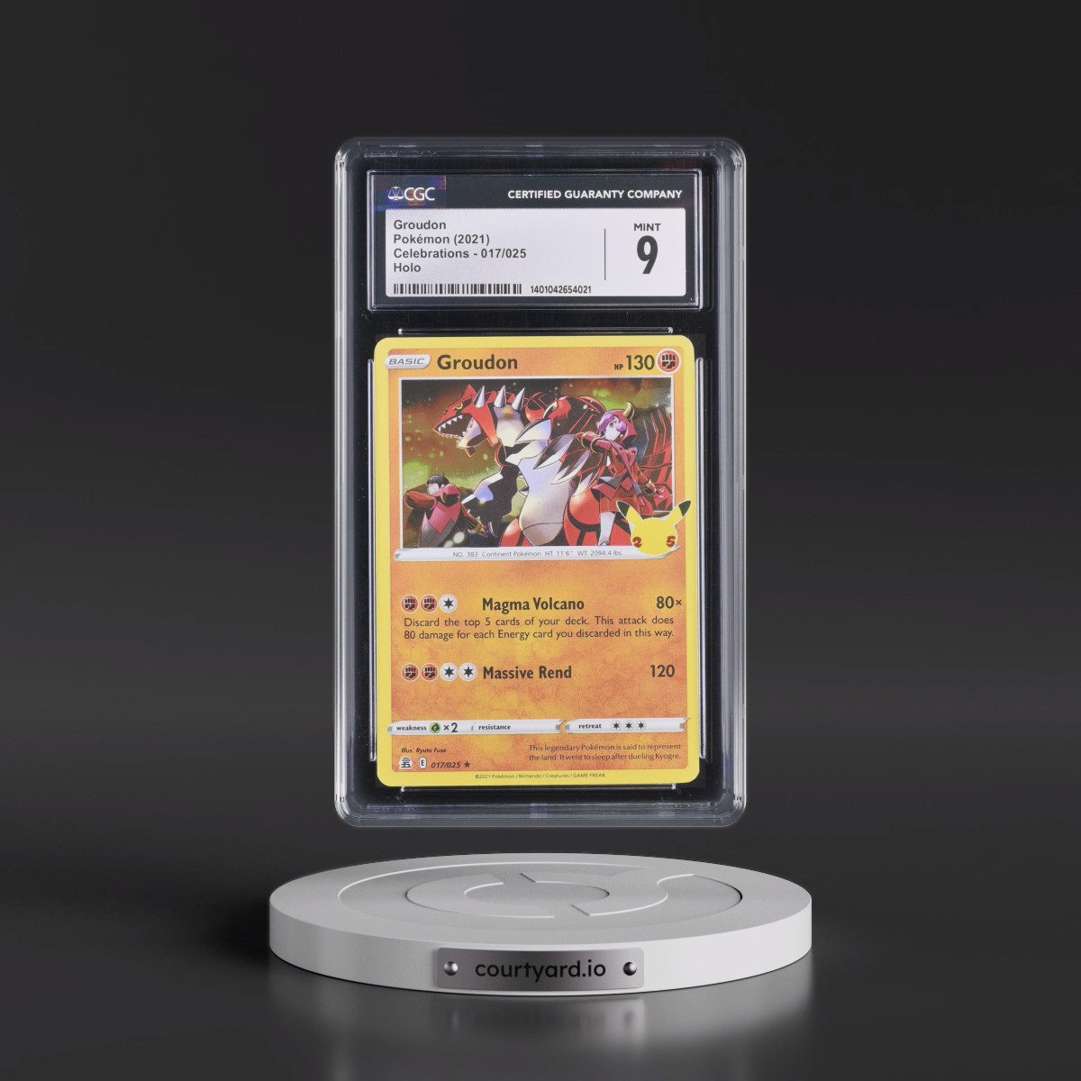 2021 Celebrations #017/025 Groudon - Holo (CGC 9 MINT)