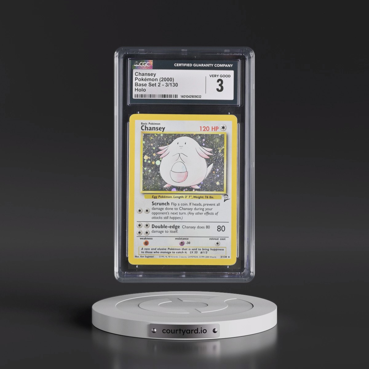 2000 Base Set 2 #3/130 Chansey - Holo (CGC 3 VG)