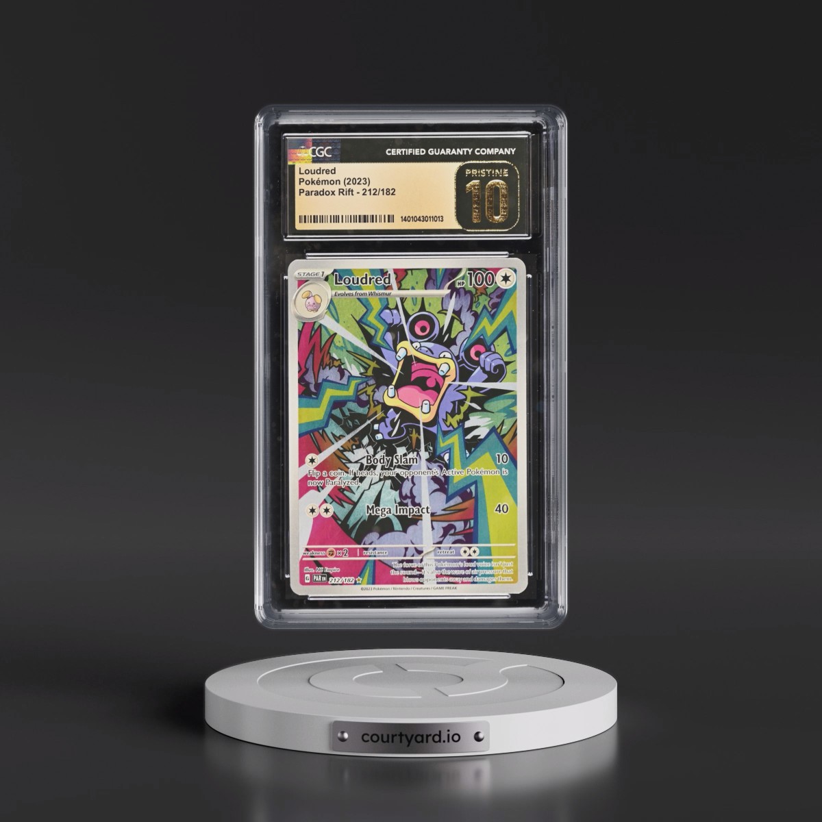 2023 Paradox Rift - PAR EN #212/182 Loudred - Illustration Rare Holo (CGC 10 PRISTINE)