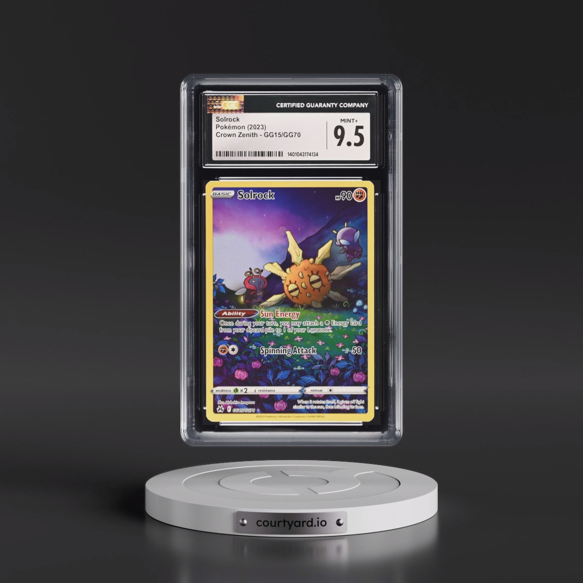 2023 Crown Zenith #GG15/GG70 Solrock - Galarian Gallery Holo (CGC 9.5 MINT+)