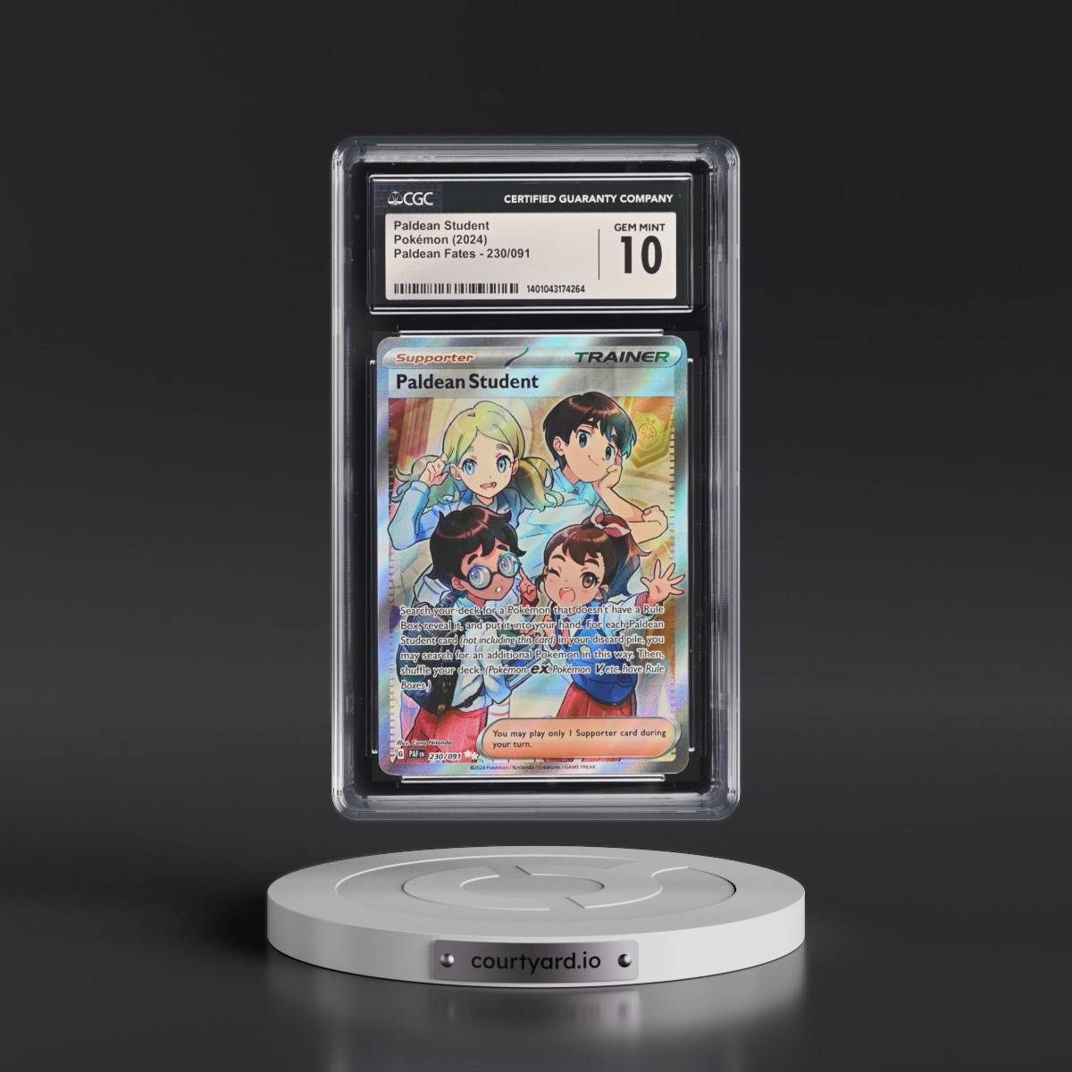2024 Paldean Fates - PAF EN #230/091 Paldean Student - Ultra Rare Holo (CGC 10 GEM MINT)