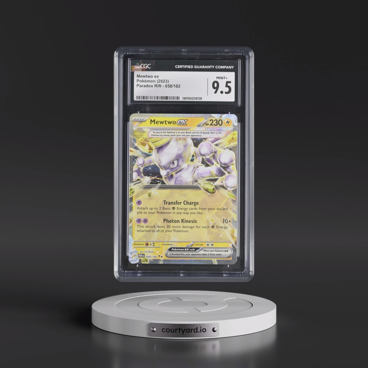 2023 Paradox Rift - PAR EN #058/182 Mewtwo ex - Holo (CGC 9.5 MINT+)