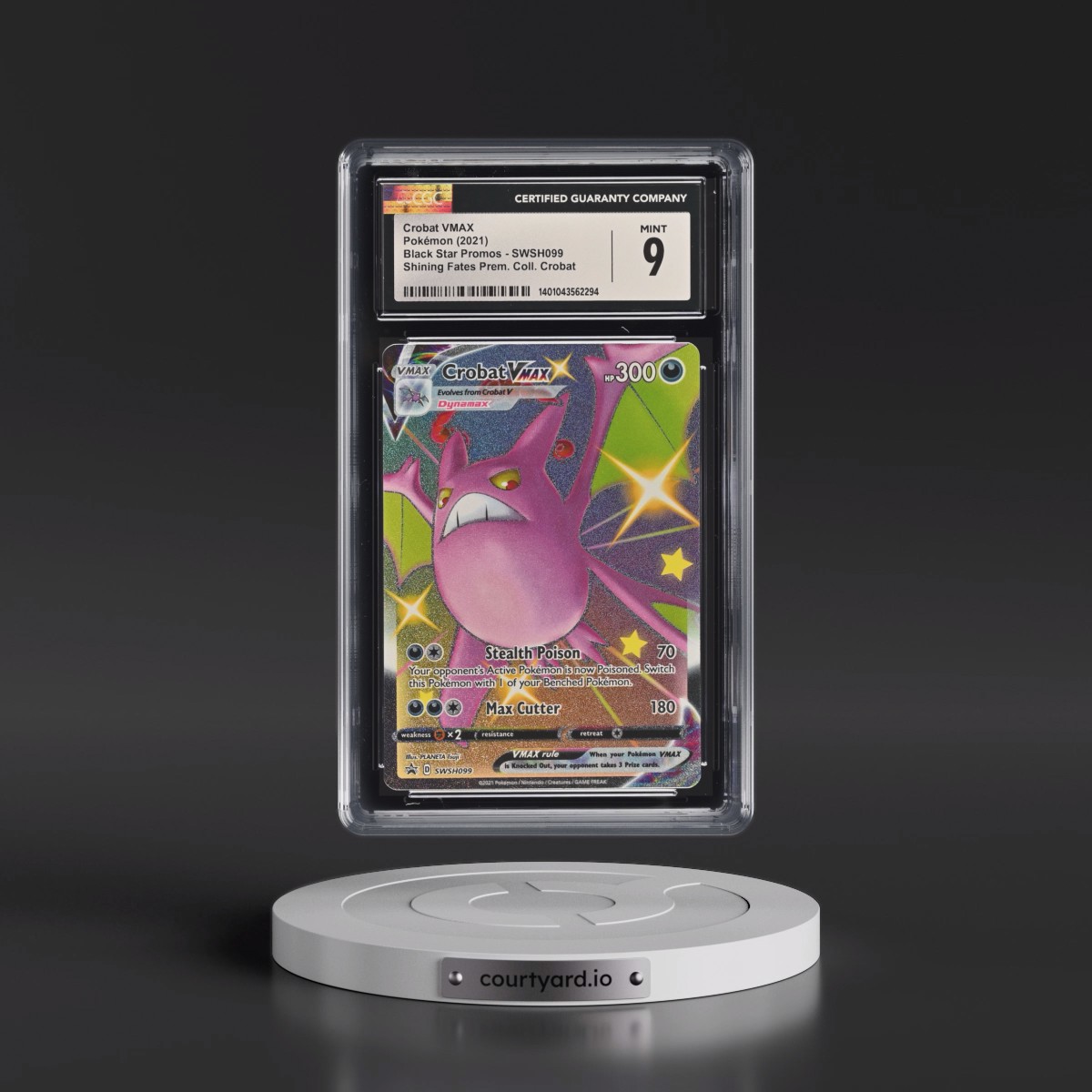2017 Black Star Promos - Sword & Shield #SWSH099 Crobat VMAX - Shining Fates Premium Collection - Crobat (Holo) (CGC 9 MINT)