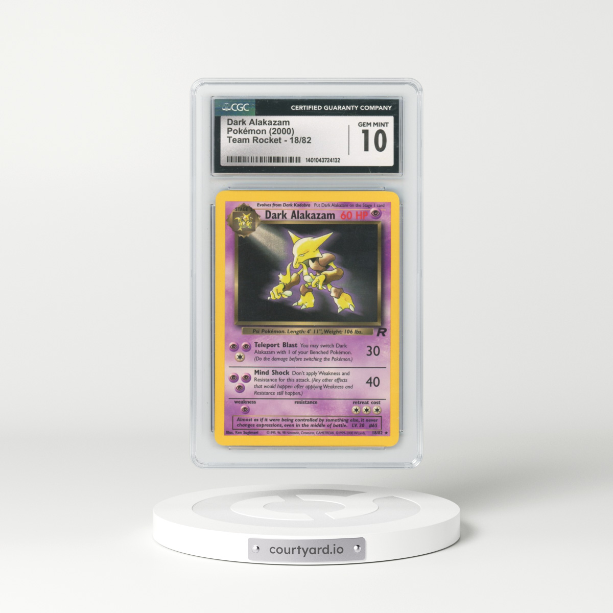 1999 Team Rocket #18 Dark Alakazam (CGC 10 GEM MINT)