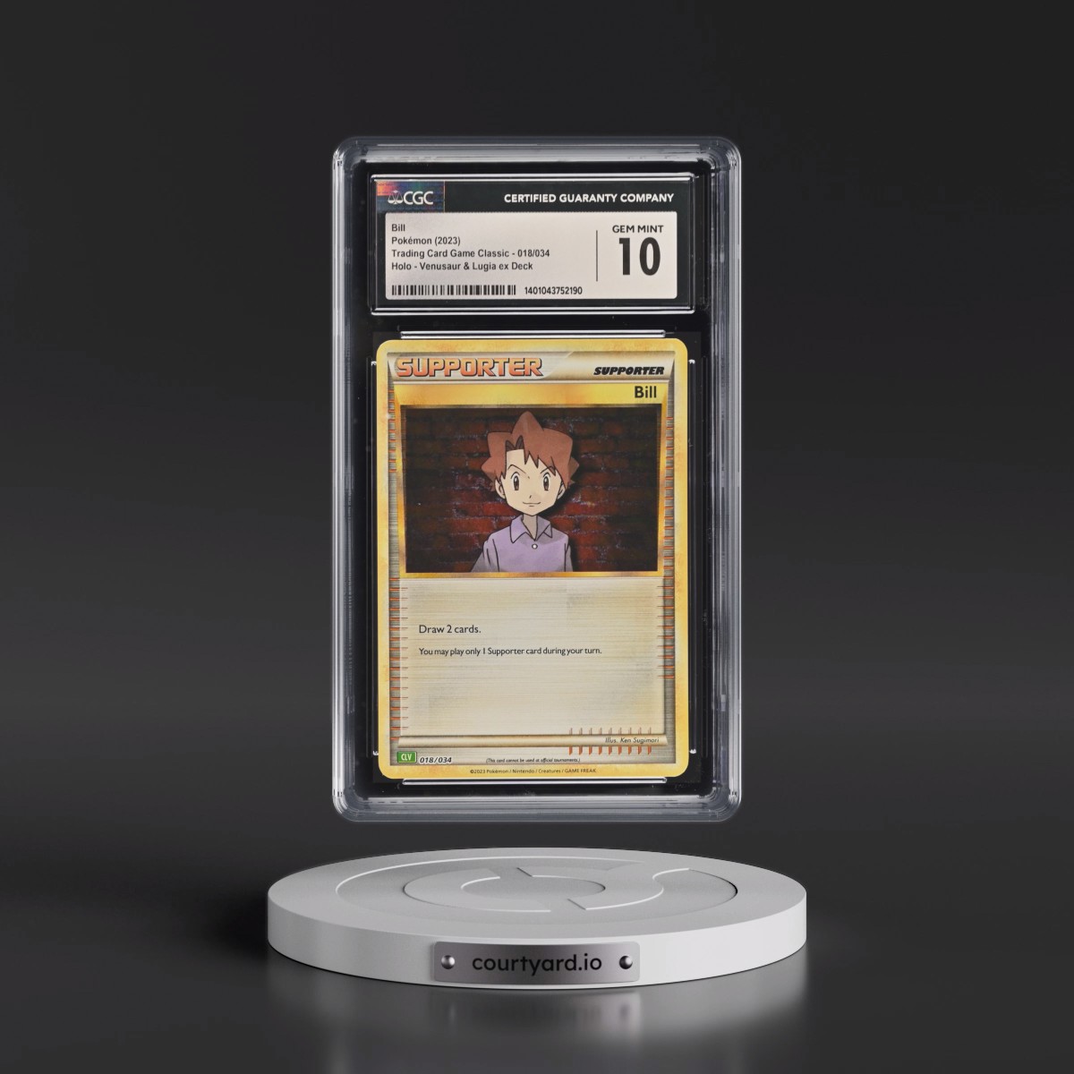 2023 Trading Card Game Classic - CLV, CLC, CLB #018/034 Bill - Venusaur & Lugia ex Deck - CLV Holo (CGC 10 GEM MINT)