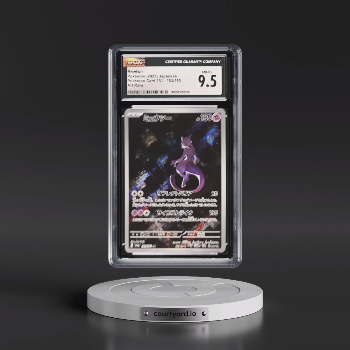 2023 Pokémon Card 151 #183/165 Mewtwo - Art Rare Holo (CGC 9.5 MINT+)