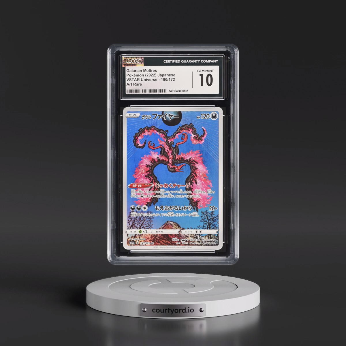 2022 VSTAR Universe #190/172 Galarian Moltres - Art Rare Holo (CGC 10 GEM MINT)