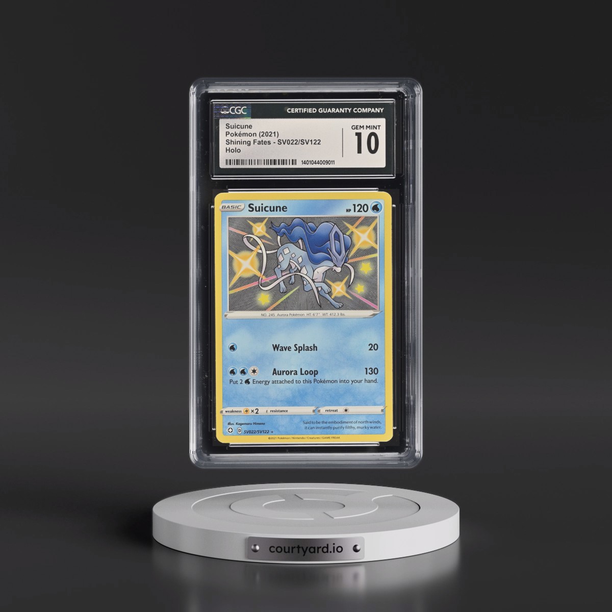 2021 Shining Fates #SV022/SV122 Suicune - Shiny Vault Holo (CGC 10 GEM MINT)