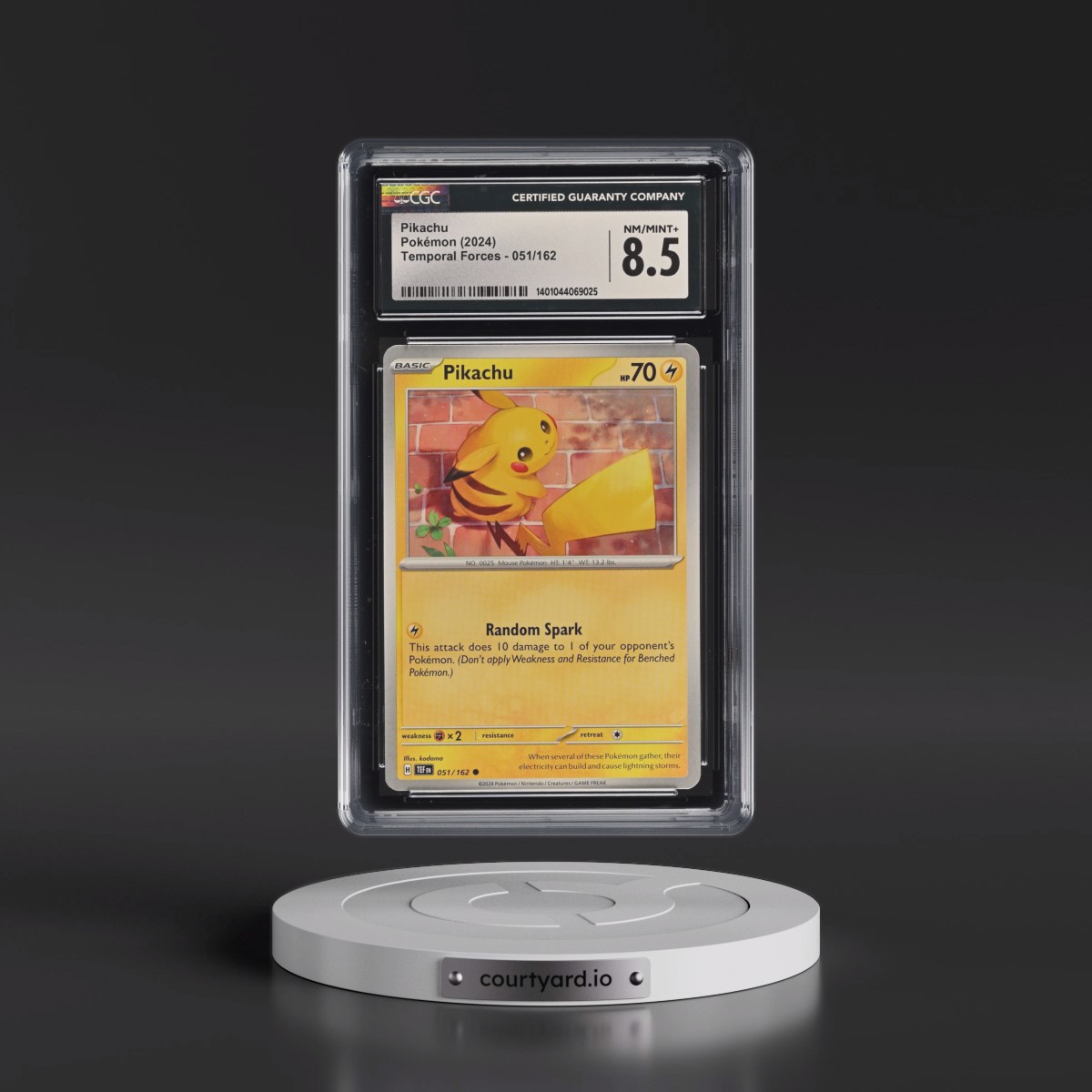 2023 Temporal Forces - TEF EN #051/162 Pikachu - (Non Holo) (CGC 8.5 NM-MT+)