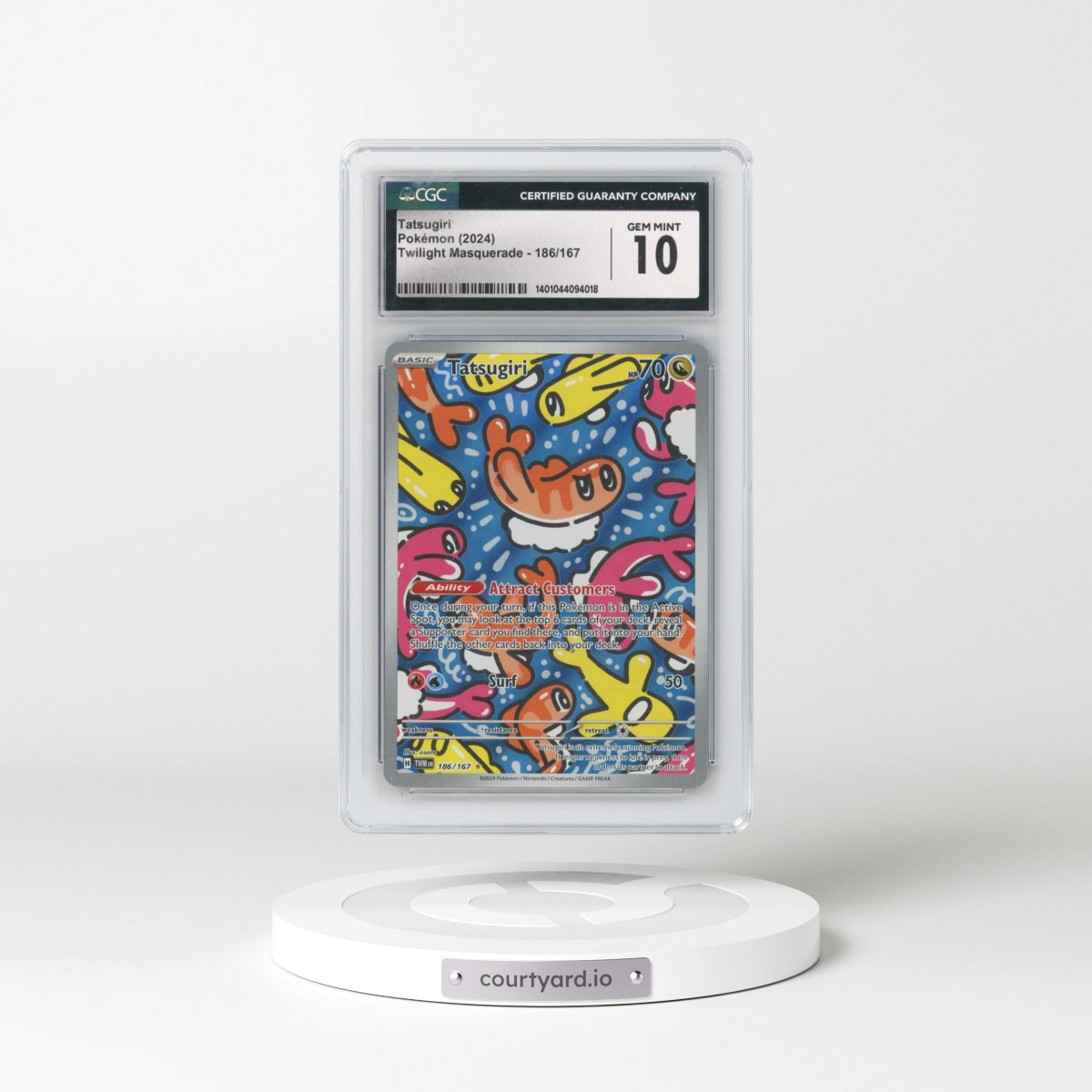 2024 Twilight Masquerade - TWM EN #186/167 Tatsugiri - Illustration Rare (CGC 10 GEM MINT)