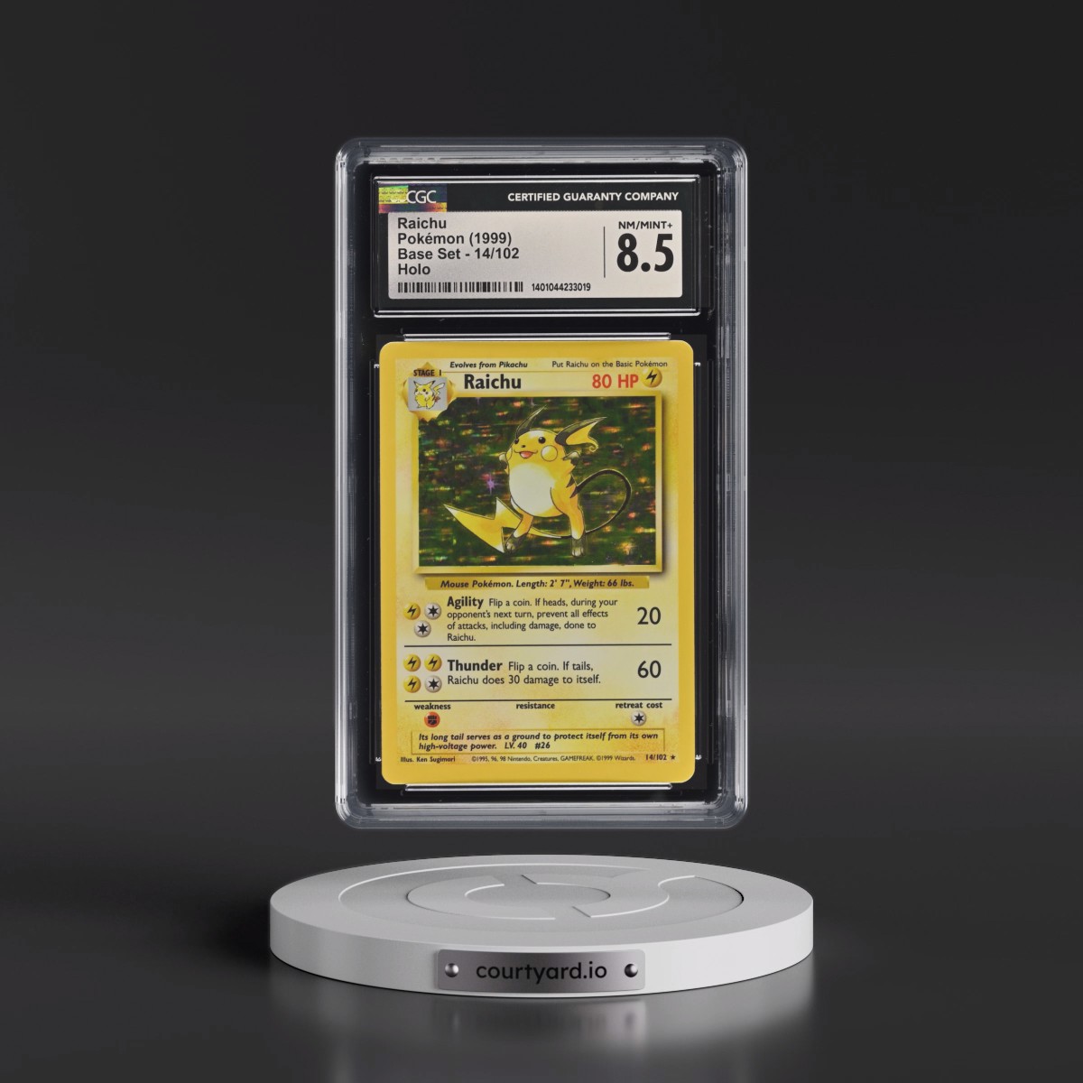 1999 Base Set #14/102 Raichu - Holo (CGC 8.5 NM-MT+)