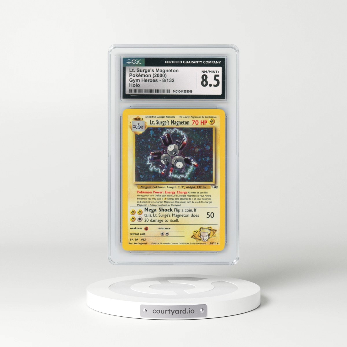 2000 Gym Heroes #8/132 Lt. Surge's Magneton - Holo (CGC 8.5 NM-MT+)