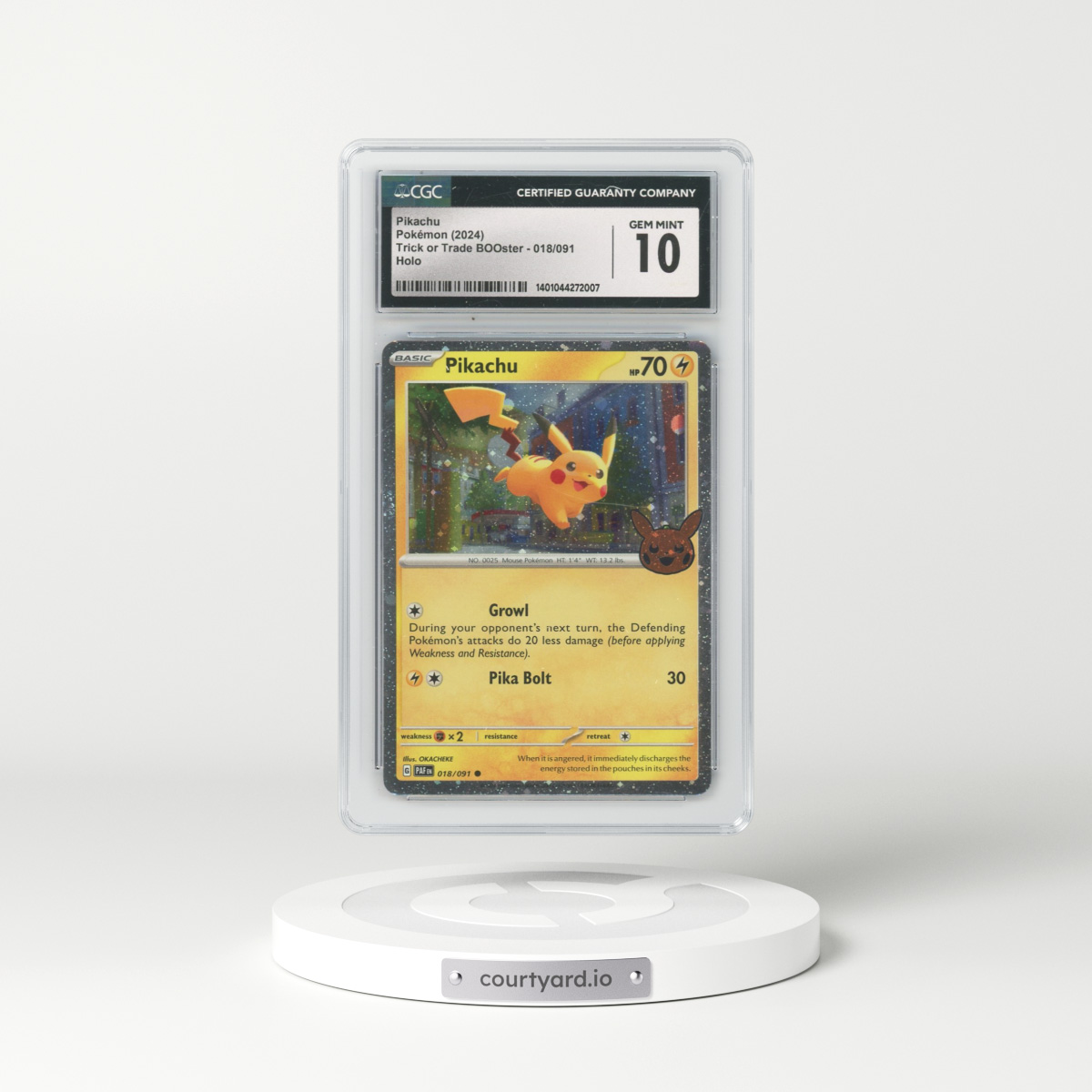 2024 Trick or Trade BOOster (2024) #018/091 Pikachu (CGC 10 GEM MINT)