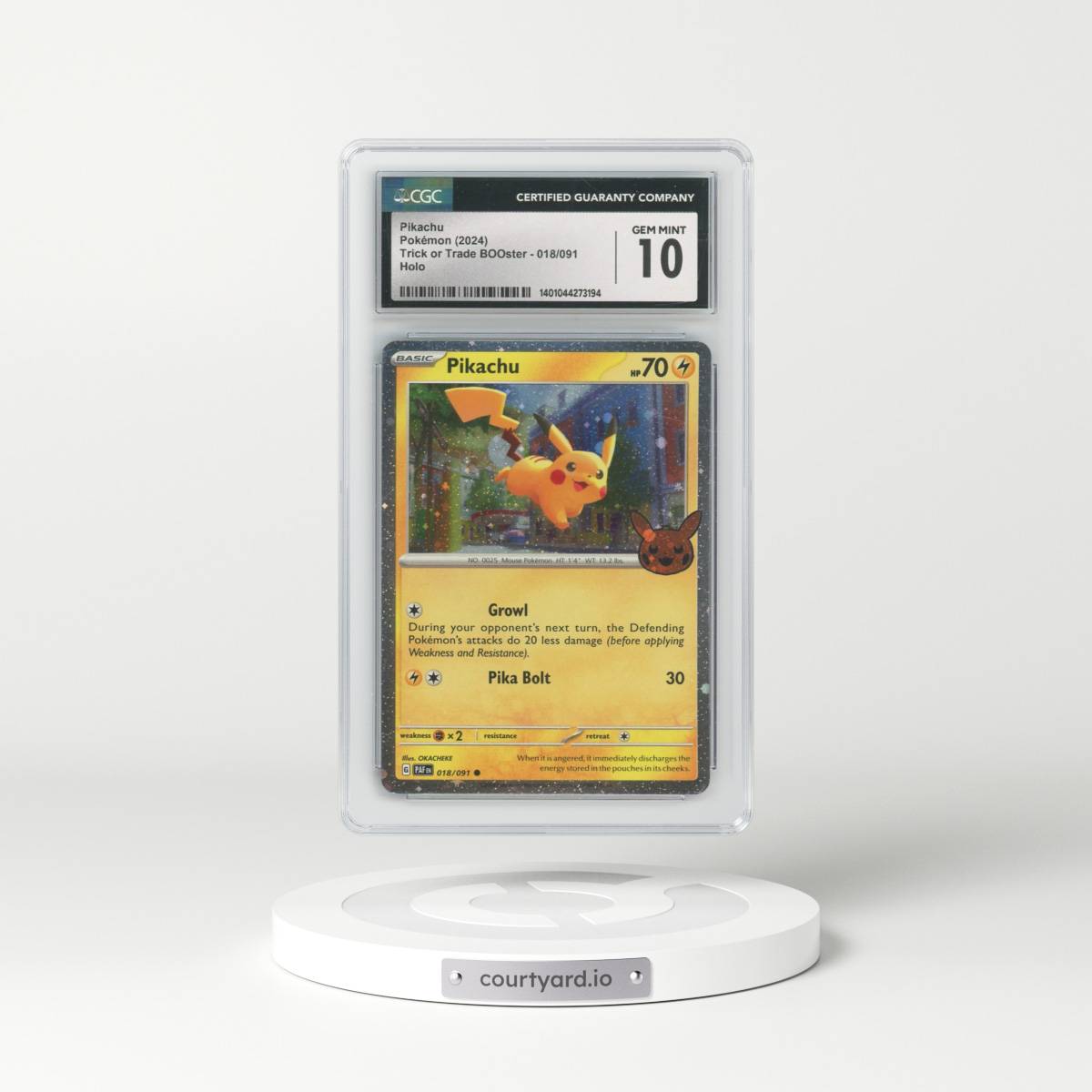 2024 Trick or Trade BOOster (2024) #018/091 Pikachu - Holo (CGC 10 GEM MINT)