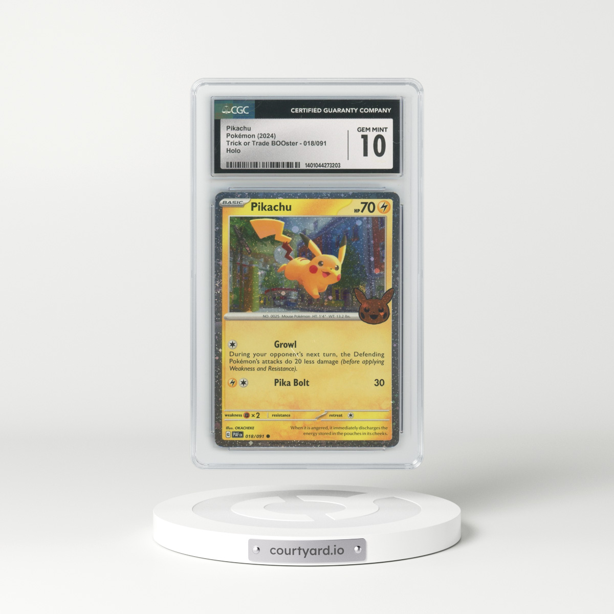 2024 Trick or Trade BOOster (2024) #018/091 Pikachu - Holo (CGC 10 GEM MINT)