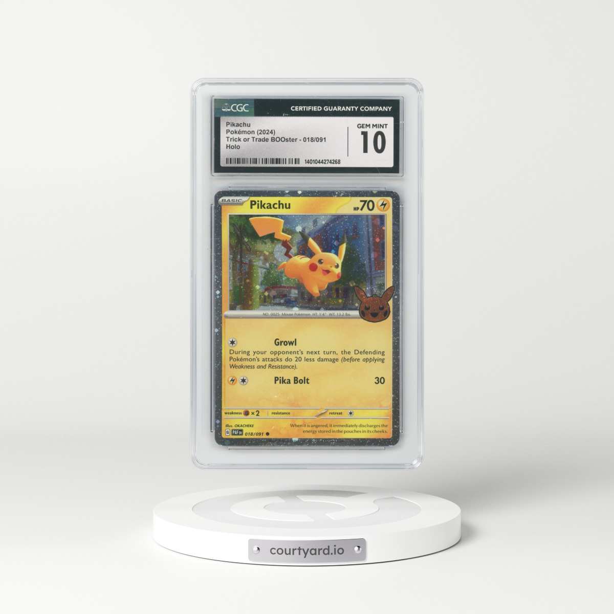 2024 Trick or Trade BOOster (2024) #018/091 Pikachu - Holo (CGC 10 GEM MINT)