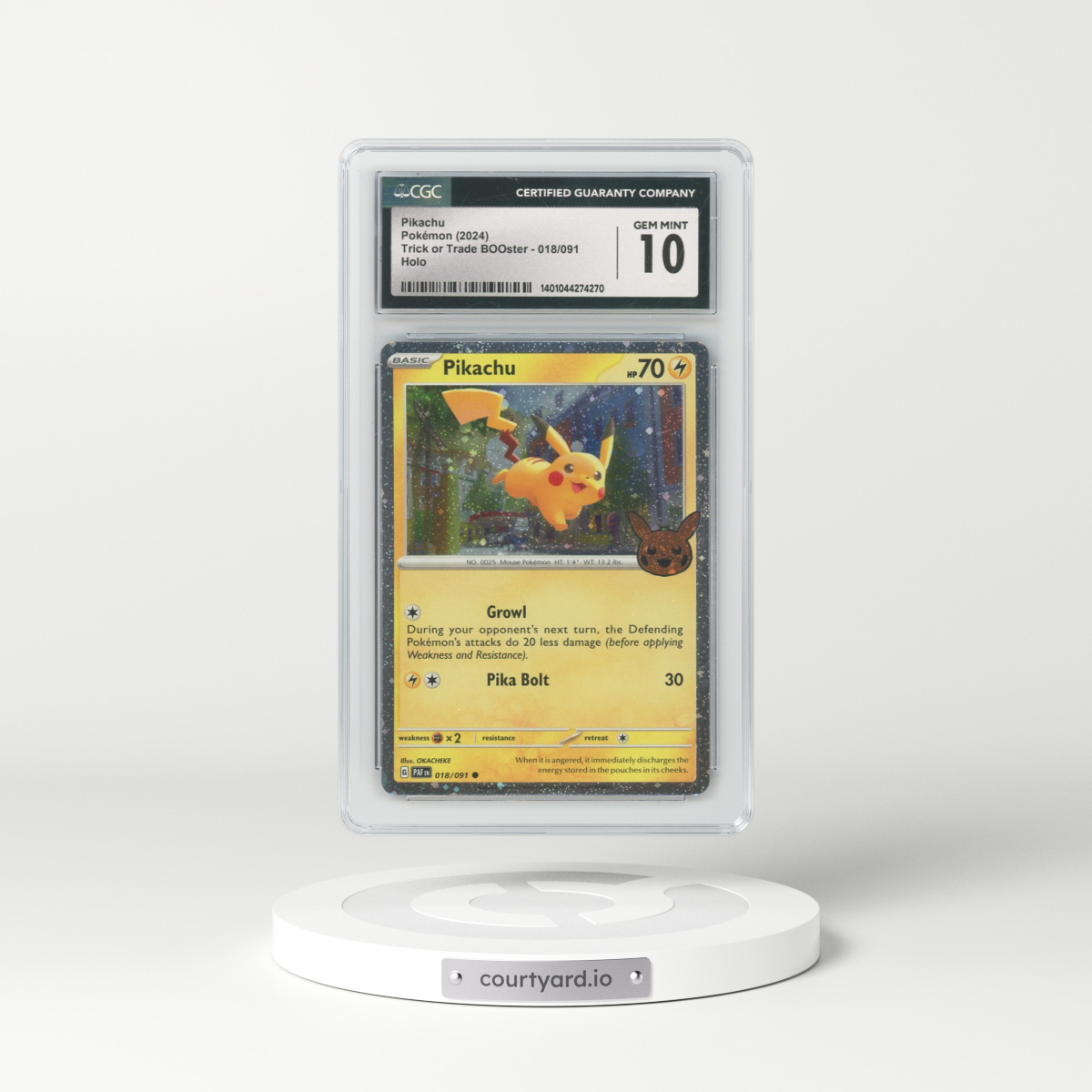 2024 Trick or Trade BOOster (2024) #018/091 Pikachu - Holo (CGC 10 GEM MINT)