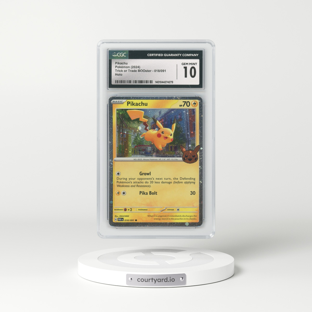 2024 Trick or Trade BOOster (2024) #018/091 Pikachu - Holo (CGC 10 GEM MINT)