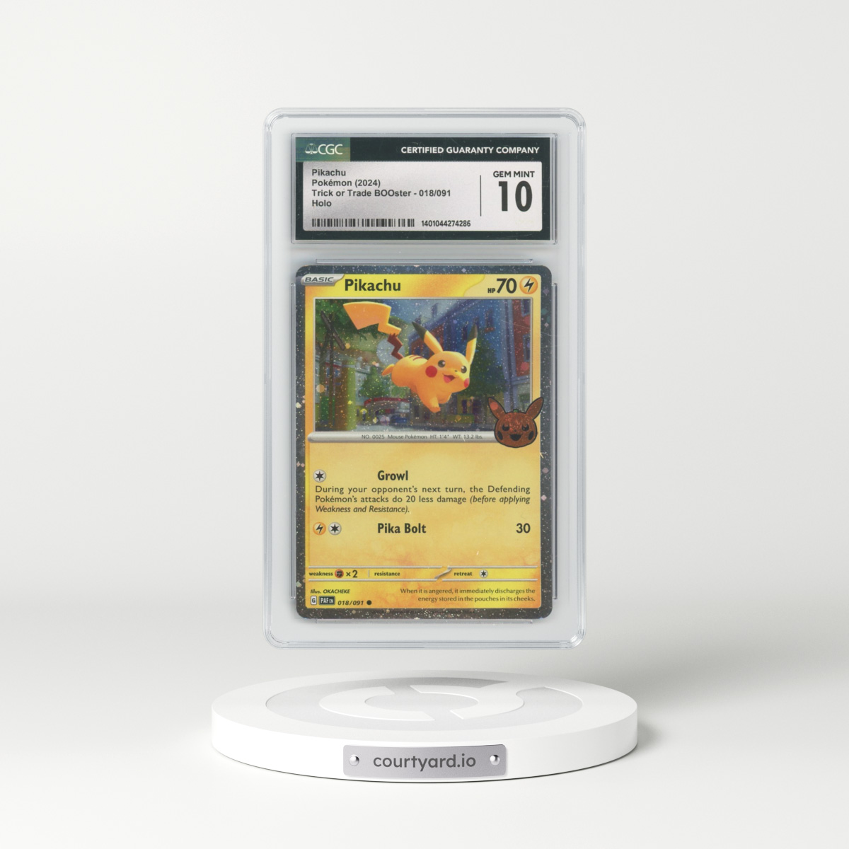 2024 Trick or Trade BOOster (2024) #018/091 Pikachu - Holo (CGC 10 GEM MINT)