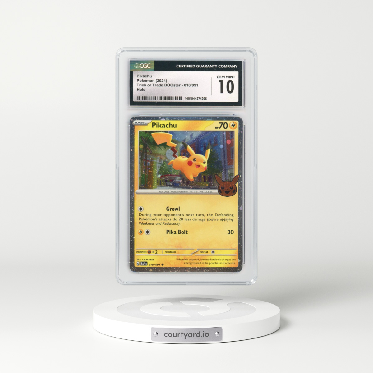 2024 Trick or Trade BOOster (2024) #018/091 Pikachu - Holo (CGC 10 GEM MINT)