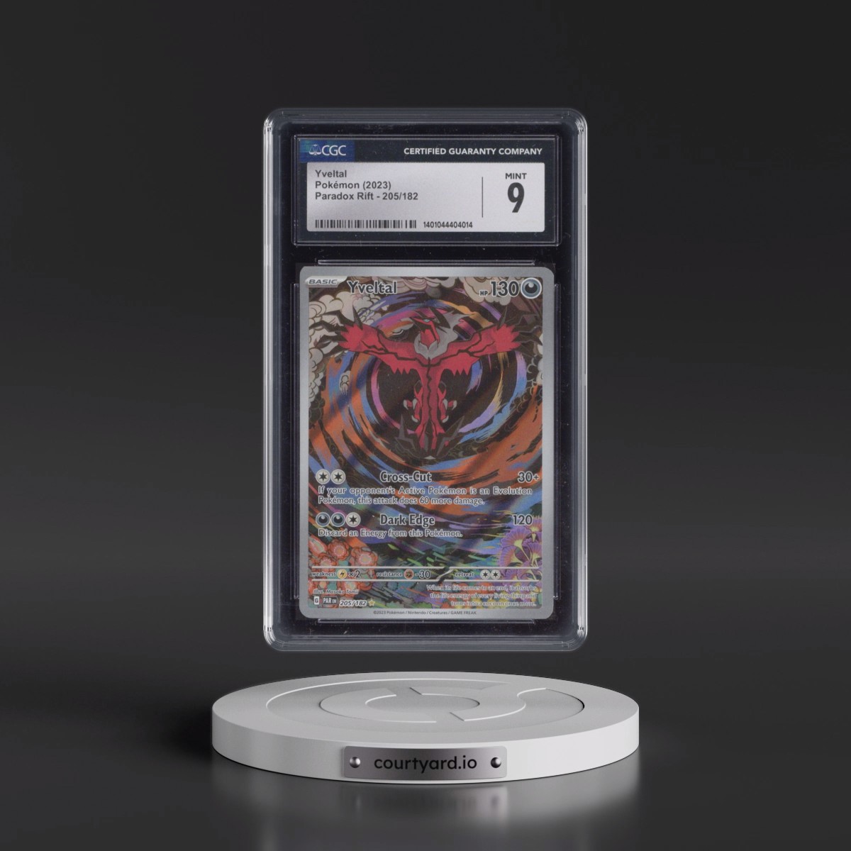 2023 Paradox Rift - PAR EN #205/182 Yveltal - Illustration Rare Holo (CGC 9 MINT)