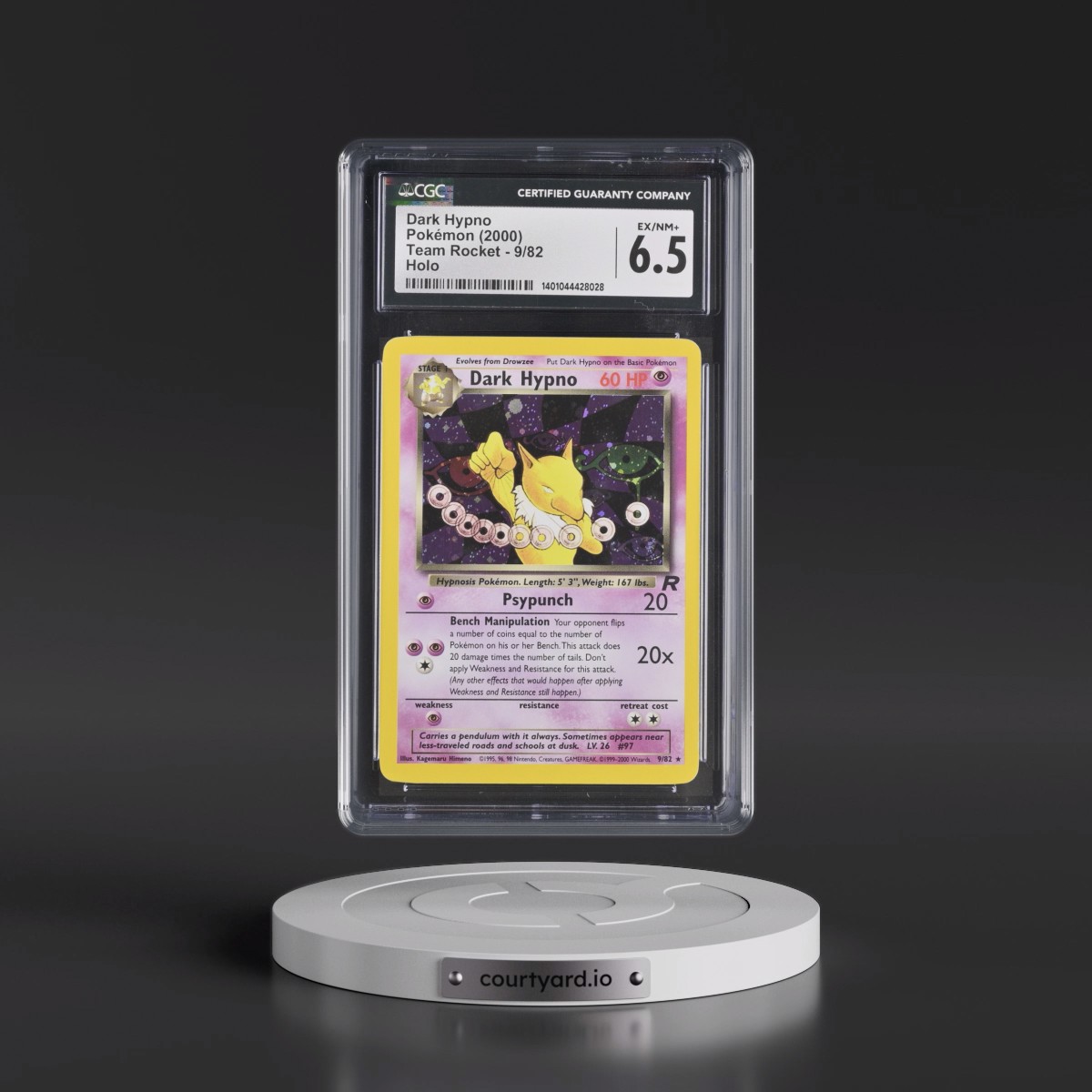 1999 Team Rocket Dark Hypno - Holo #9/82 CGC 6.5