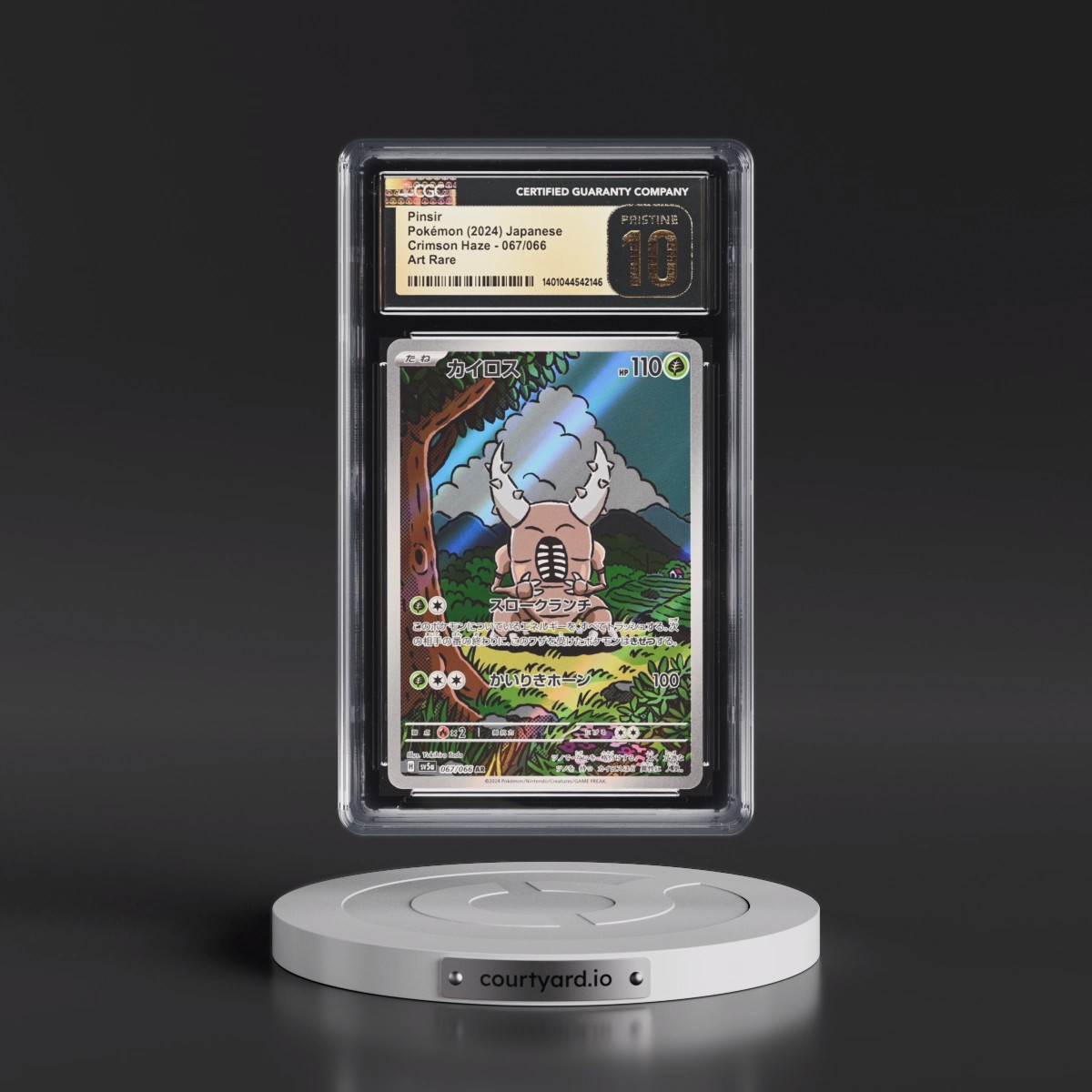 2024 Crimson Haze #067/066 Pinsir - Art Rare Holo (CGC 10 PRISTINE)