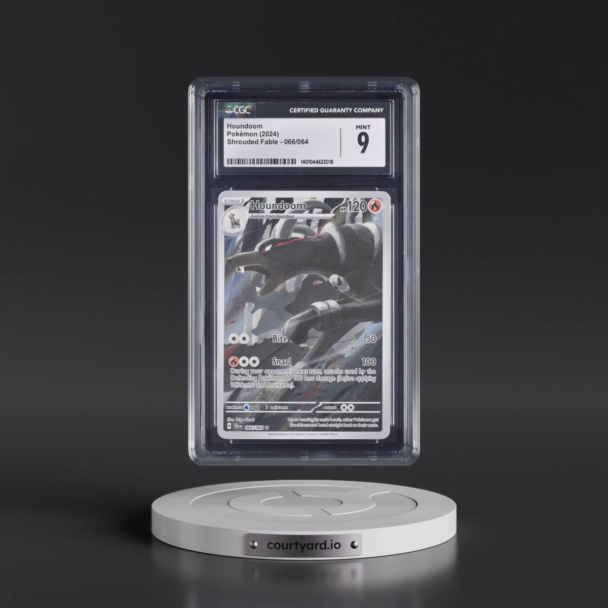 2023 Shrouded Fable - SFA EN #066/064 Houndoom - Illustration Rare Holo (CGC 9 MINT)