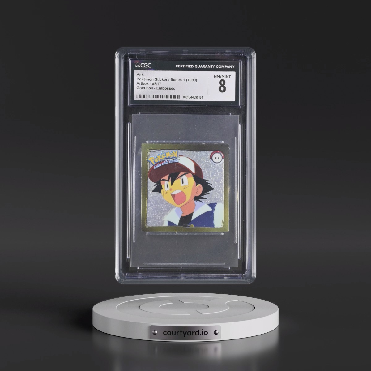 Action Flipz Series 1 (Artbox) - English #R17 Ash - Chromium Stickers (CGC 8 NM-MT)