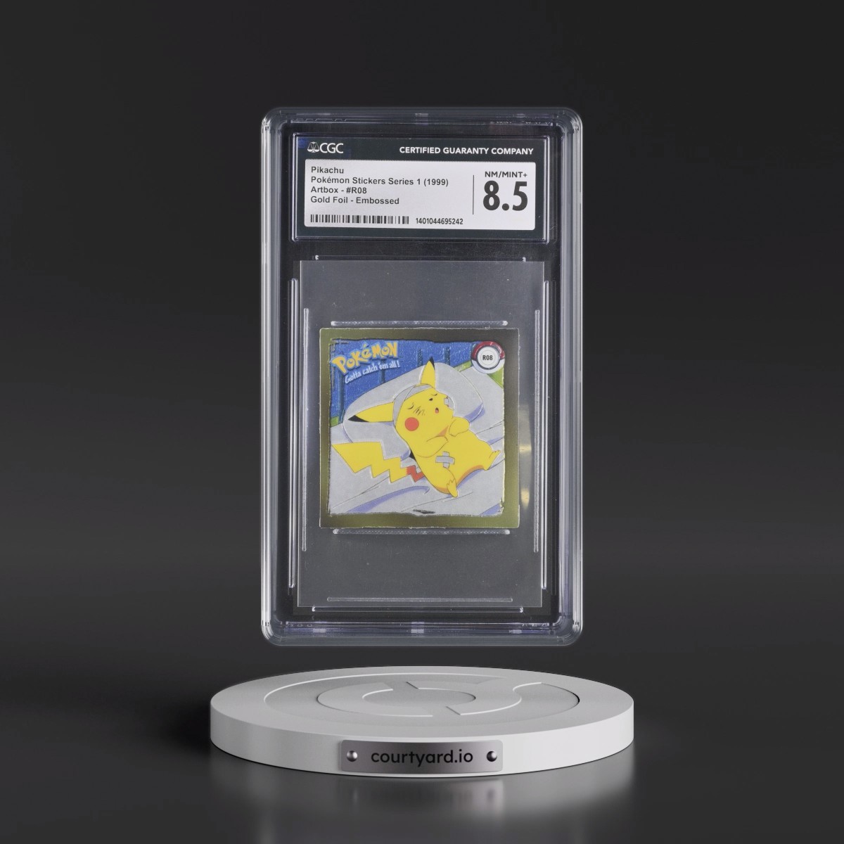 Action Flipz Series 1 (Artbox) - English #R08 Pikachu - Chromium Stickers (CGC 8.5 NM-MT+)