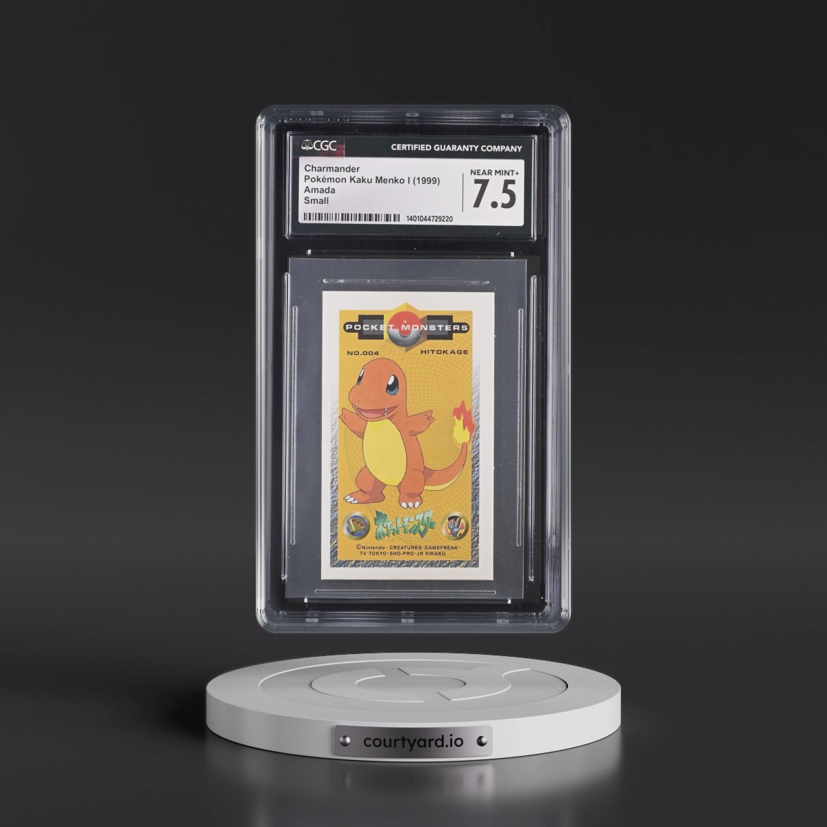 1999 Pokémon Kaku Menko I Charmander - Small (45MM x 74MM) (CGC 7.5 NM+)