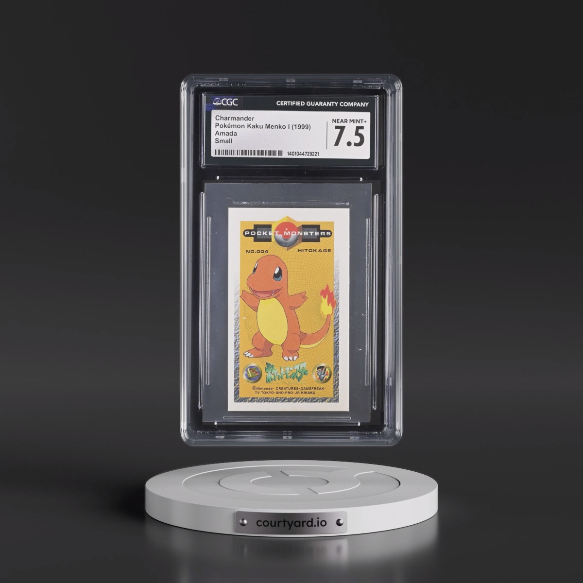 1999 Pokémon Kaku Menko I Charmander - Small (45MM x 74MM) (CGC 7.5 NM+)