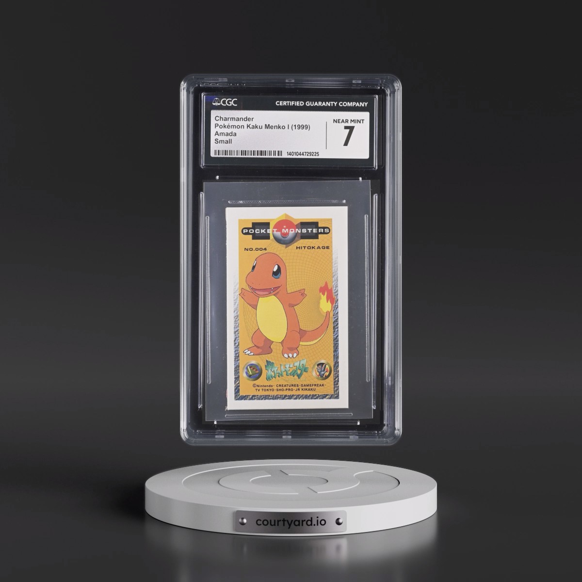 1999 Pokémon Kaku Menko I Charmander - Small (45MM x 74MM) (CGC 7 NM)