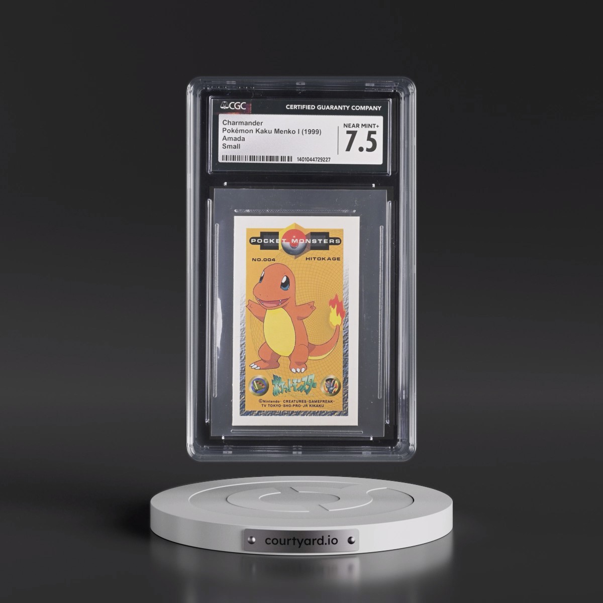 1999 Pokémon Kaku Menko I Charmander - Small (45MM x 74MM) (CGC 7.5 NM+)