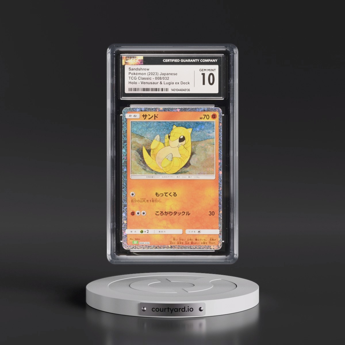 2023 Trading Card Game Classic - CLF, CLL, CLK #008/032 Sandshrew - Venusaur & Lugia ex Deck - CLF Holo (CGC 10 GEM MINT)
