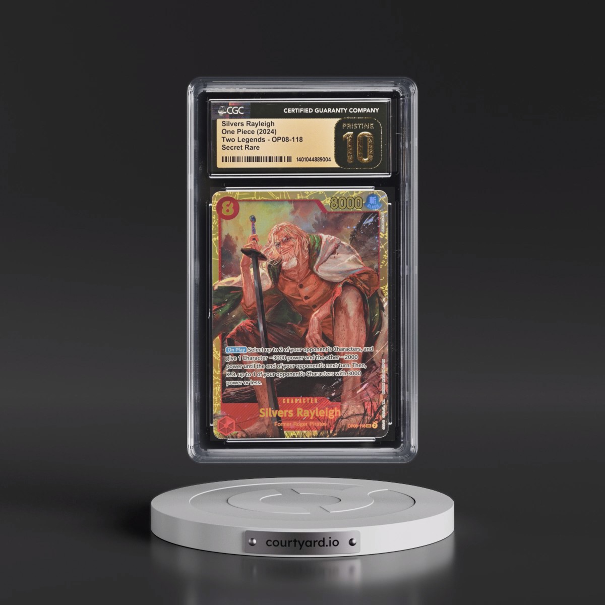 2024 Two Legends (OP08) - English #OP08-118 Silvers Rayleigh (CGC 10 PRISTINE)