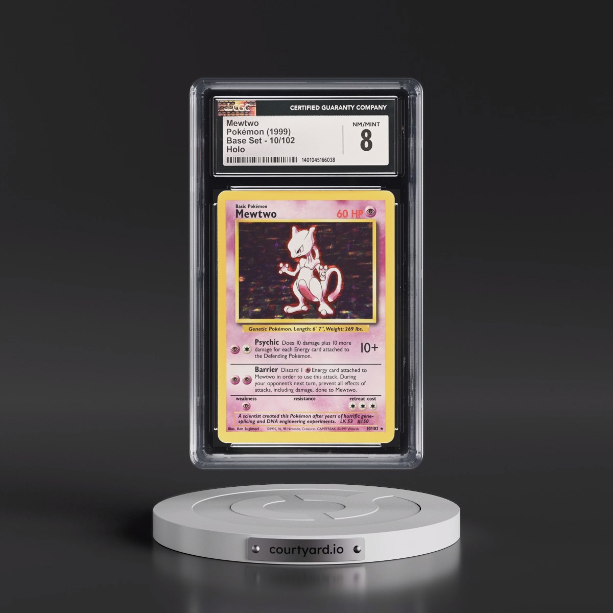 1999 Base Set #10/102 Mewtwo - Holo (CGC 8 NM-MT)