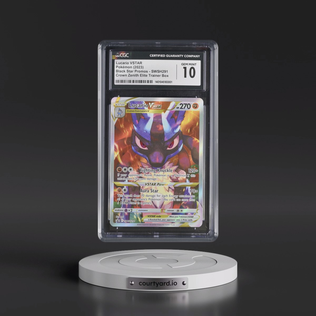 2017 Black Star Promos - Sword & Shield #SWSH291 Lucario VSTAR - Crown Zenith Elite Trainer Box (Holo) (CGC 10 GEM MINT)