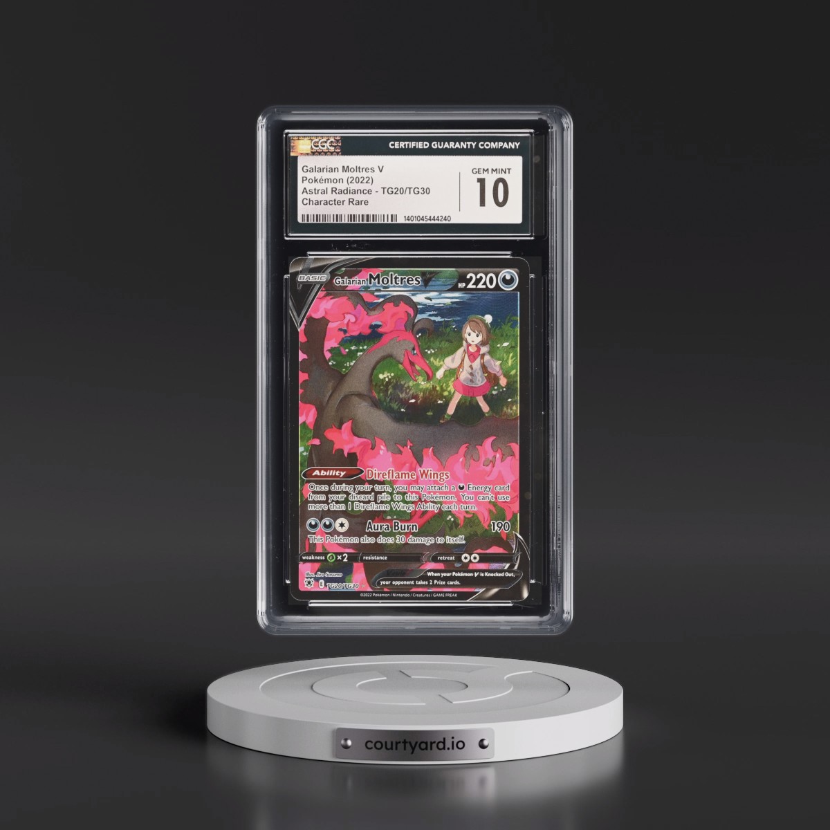 Astral Radiance #TG20/TG30 Galarian Moltres V - Trainer Gallery Holo (CGC 10 GEM MINT)
