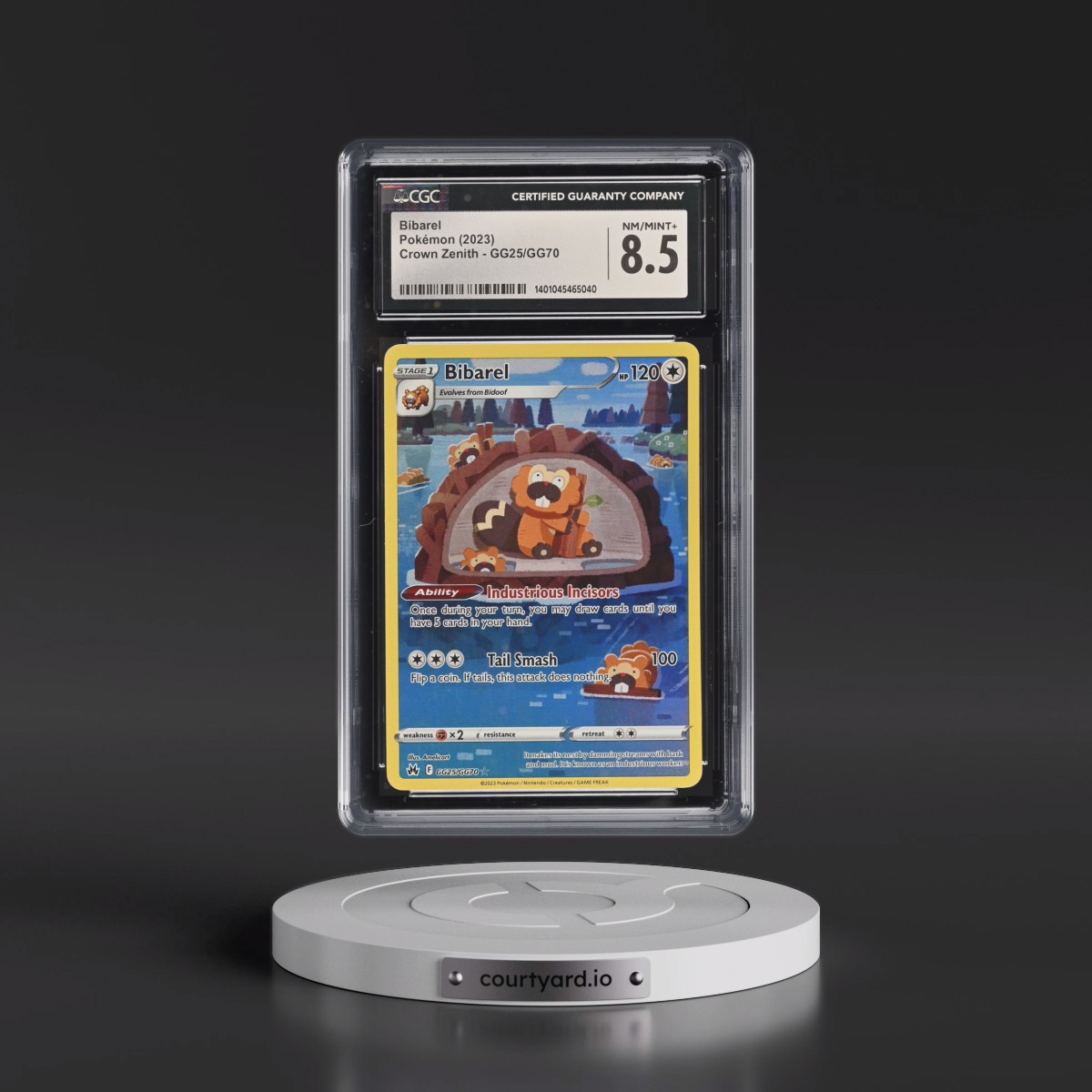 2023 Crown Zenith #GG25/GG70 Bibarel - Galarian Gallery Holo (CGC 8.5 NM-MT+)