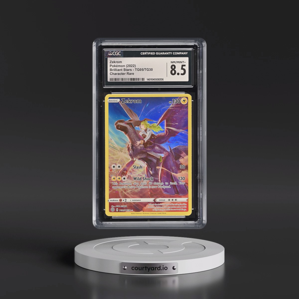 2022 Brilliant Stars #TG05/TG30 Zekrom - Trainer Gallery Holo (CGC 8.5 NM-MT+)